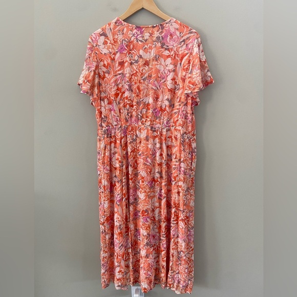 Torrid NWT Lace Eyelet Coral Boho Cottegecore Maxi Dress - Picture 5 of 6